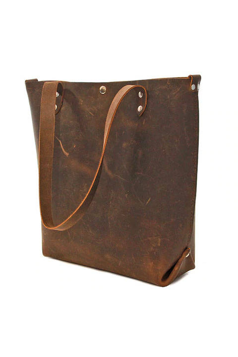 ColsenKeane Tote No. 417 Crazy Horse Leather Brown Front
