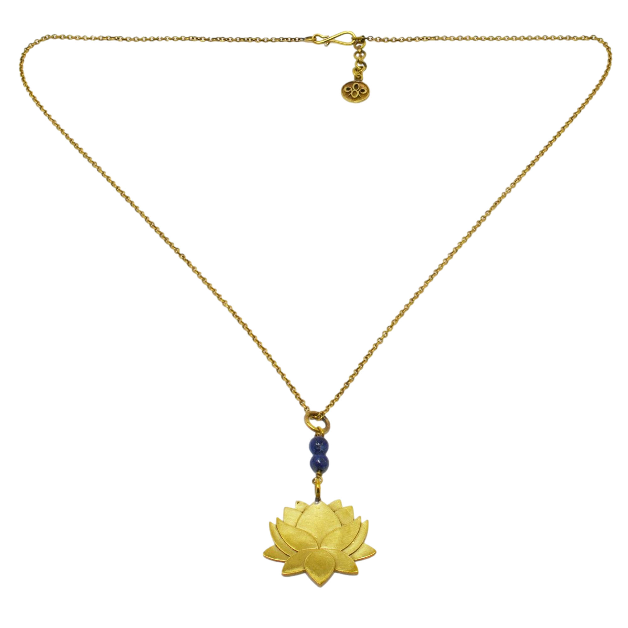 Lotus Lapis Lazuli Beads Necklace