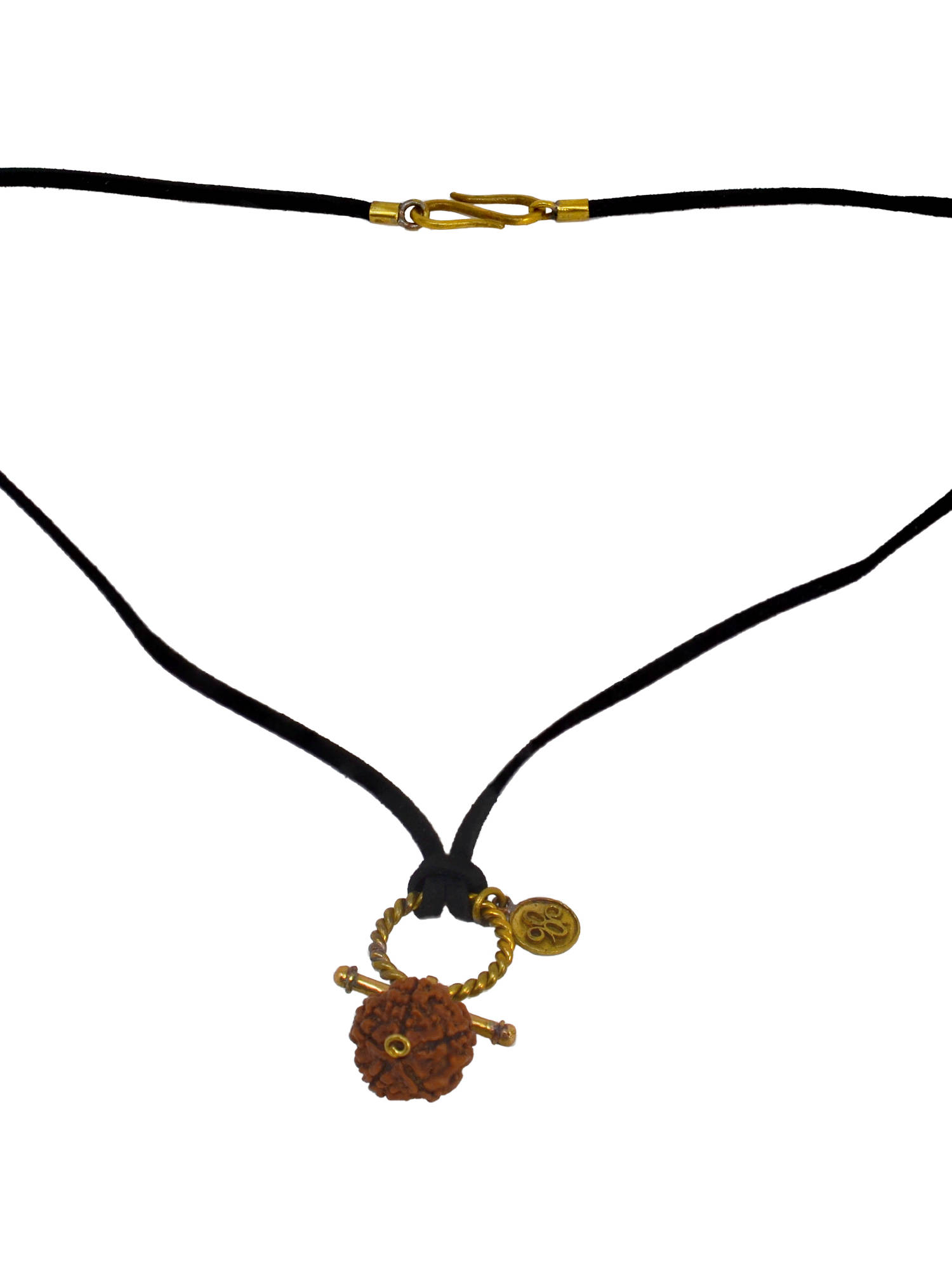 Rudraksha Pendant on Leather Thread Necklace