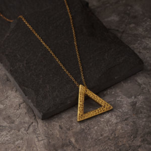 Triangle Pendant Necklace On Slate