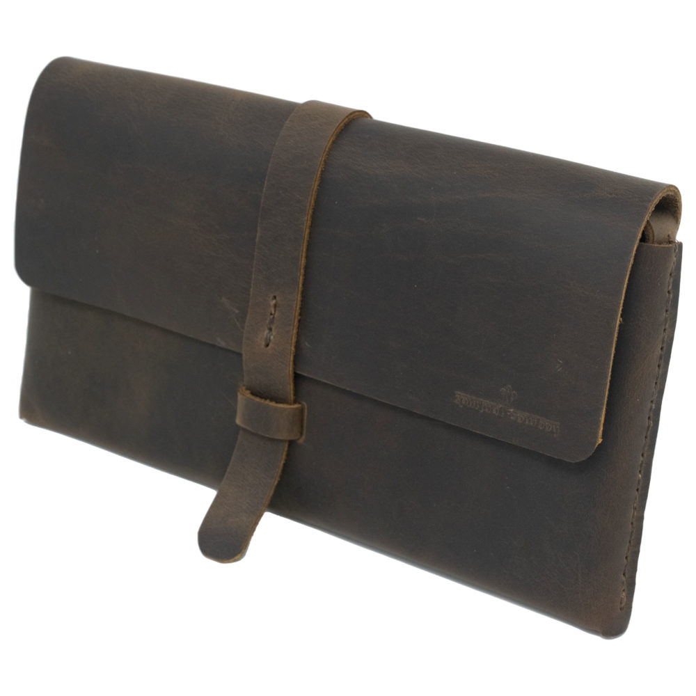Clutch Bag No 317 Crazy Horse Brown Leather Front