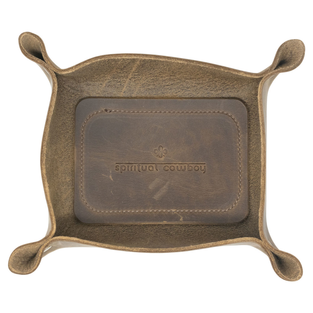 Standard Valet Tray No 1218 Crazy Horse Leather Brown Top