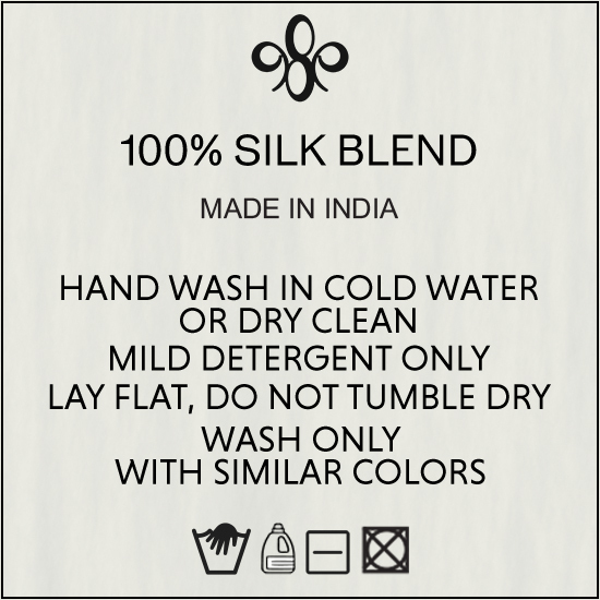 100% Silk Blend Care Tag